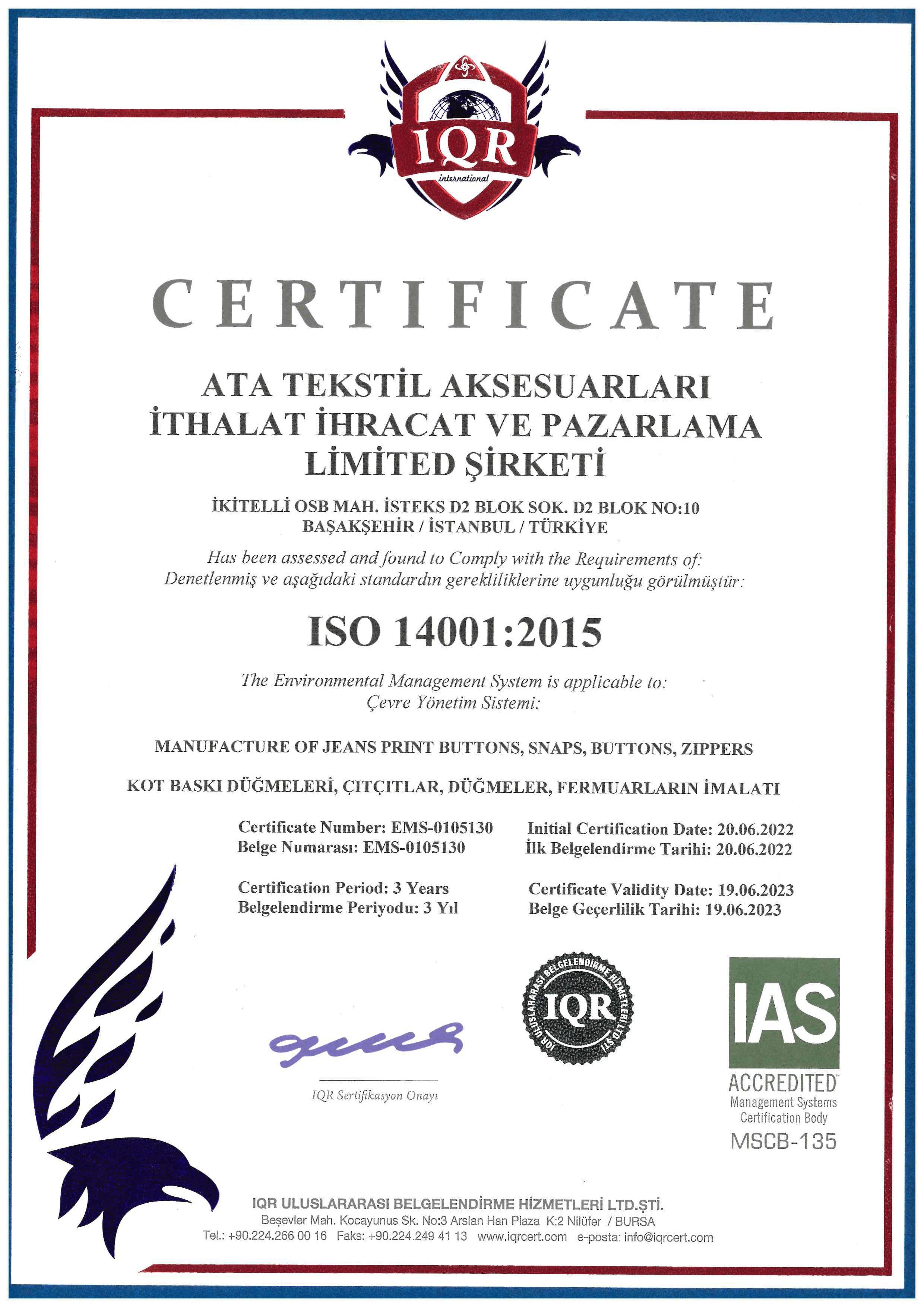 Umweltmanagementsystem ISO 14001:2015