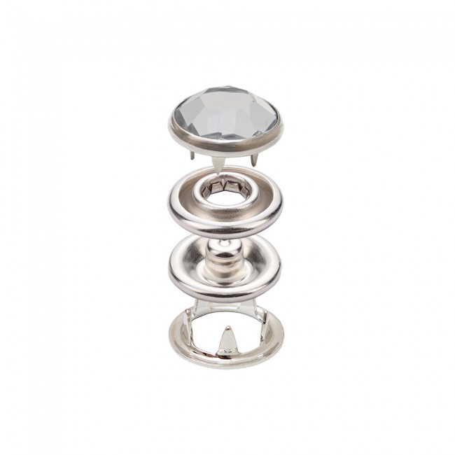 Prong-Druckknopf mit Kristallkopf — Druckknöpfe, Detailansicht, Ata Buttons Türkei