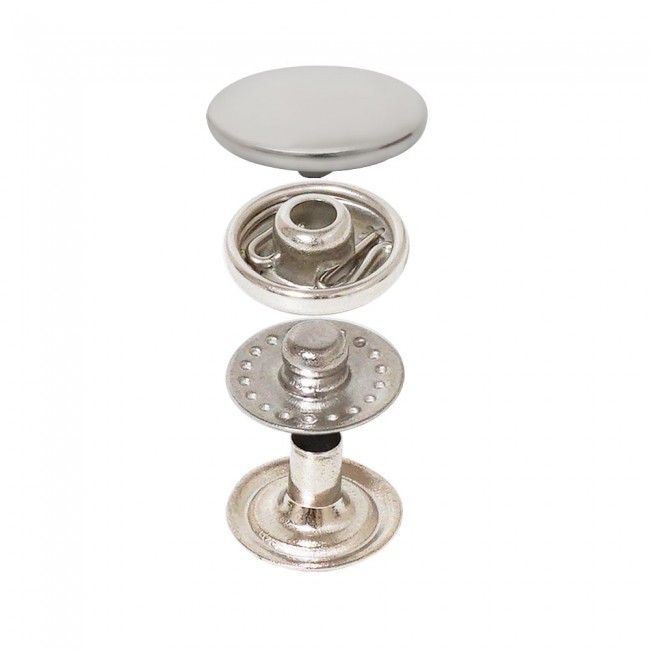 Mini-Federdruckknopf VT2 mit gewölbter Münzkappe — Druckknöpfe, Detailansicht, Ata Buttons Türkei
